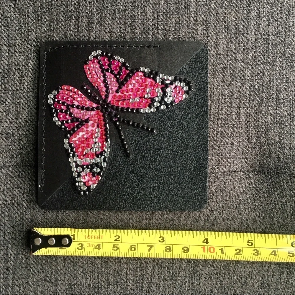 Diamond Art Butterfly Corner Bookmark, Colorful, Sparkly (PINK/BLACK) - Picture 11 of 17
